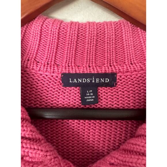 Land's End Pink Button Front Long Sleeve Knit Cardigan Sz LP (read description) - Picture 5 of 5